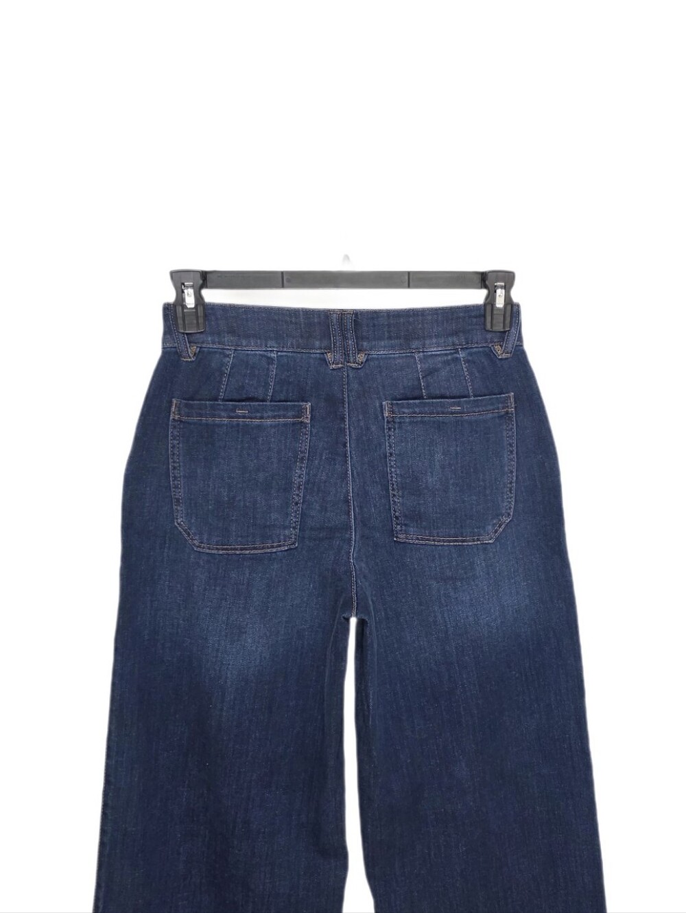 Democracy Wide Leg Tulip Hem Jeans Stretch High Rise Ab Solution Indigo 4 - Picture 10 of 11